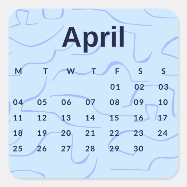 Adesivo Quadrado Pegatinas mes del año - April (S'K) *2022 (Frente)