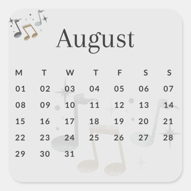 Adesivo Quadrado Pegatinas mes del año - August (S'I) *2022 (Frente)