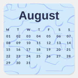 Adesivo Quadrado Pegatinas mes del año - August (S'K) *2022