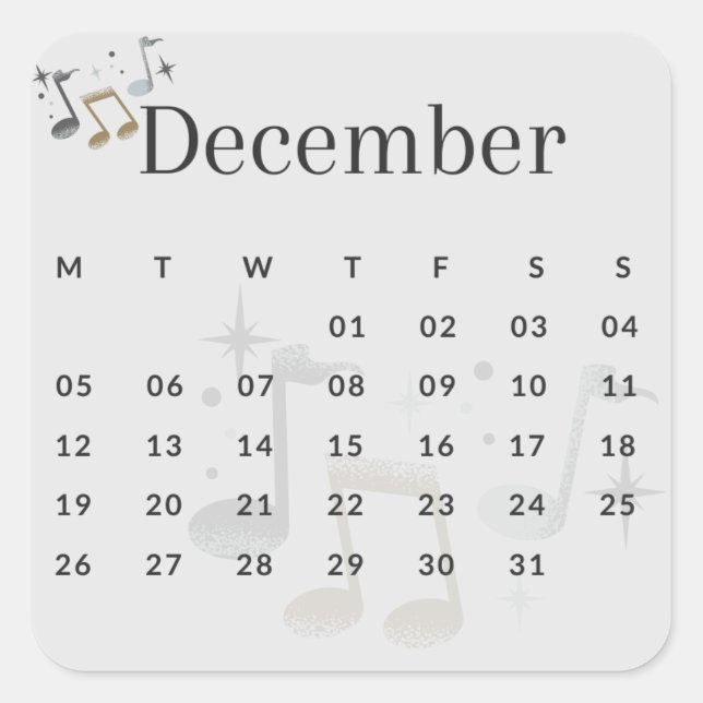 Adesivo Quadrado Pegatinas mes del año - December (S'I) *2022 (Frente)