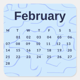 Adesivo Quadrado Pegatinas mes del año - February (S'K)*2022