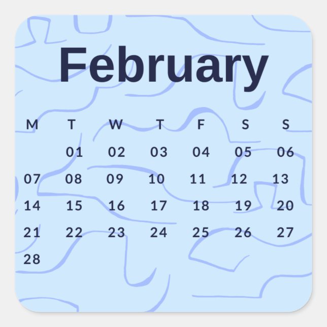 Adesivo Quadrado Pegatinas mes del año - February (S'K)*2022 (Frente)