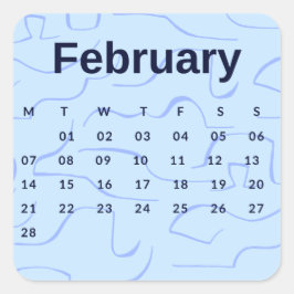 Adesivo Quadrado Pegatinas mes del año - February (S'K)*2022
