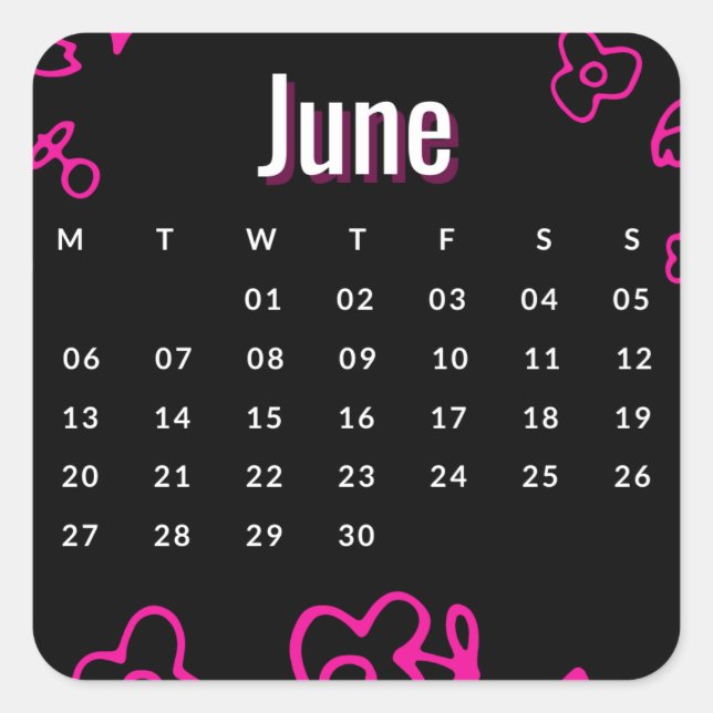 Adesivo Quadrado Pegatinas mes del año - June (S'D) (Frente)