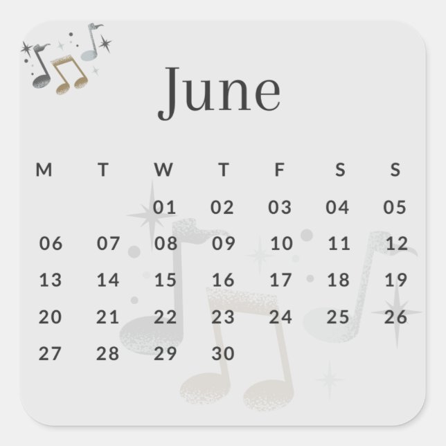 Adesivo Quadrado Pegatinas mes del año - June (S'I) *2022 (Frente)