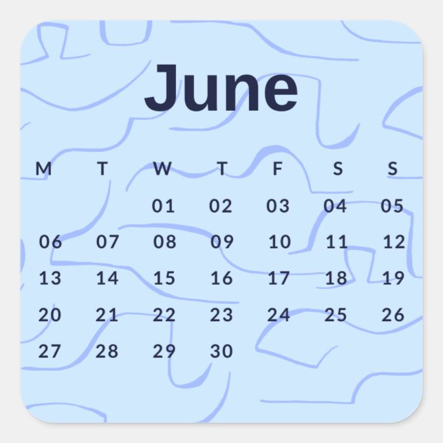 Adesivo Quadrado Pegatinas mes del año - June (S'K) *2022 (Frente)