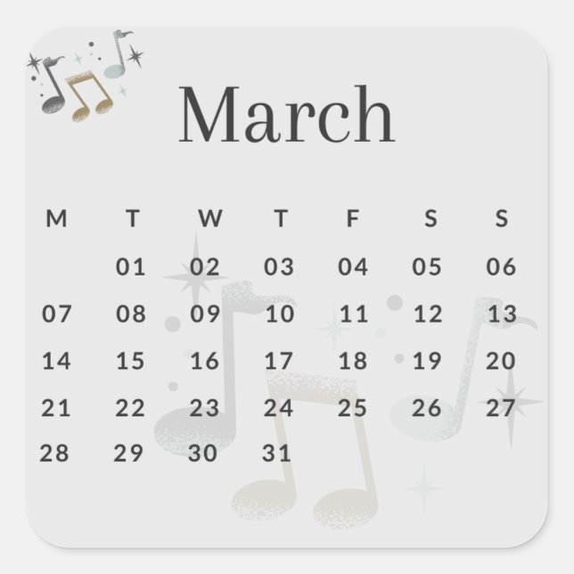 Adesivo Quadrado Pegatinas mes del año - March (S'I) *2022 (Frente)