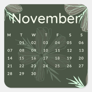 Adesivo Quadrado Pegatinas mes del año - November (S'L) *2022