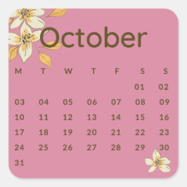 Adesivo Quadrado Pegatinas mes del año - October (S'F) *2022