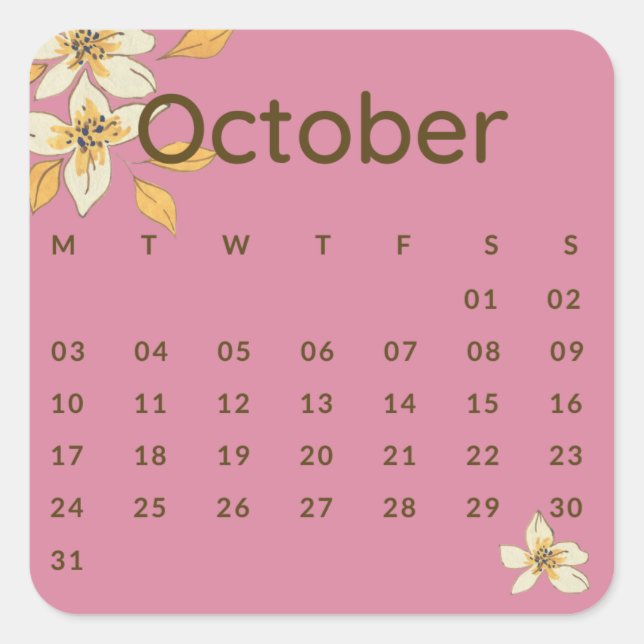 Adesivo Quadrado Pegatinas mes del año - October (S'F) *2022 (Frente)