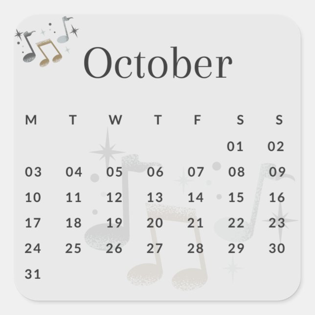 Adesivo Quadrado Pegatinas mes del año - October (S'I) *2022 (Frente)