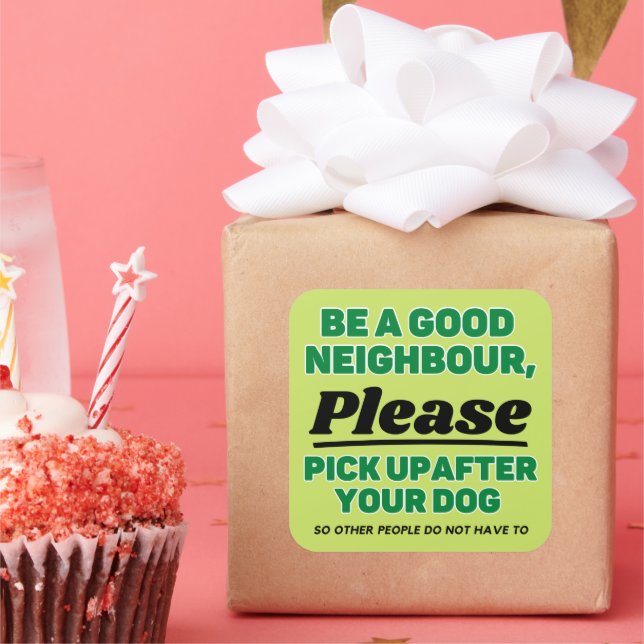 Adesivo Quadrado Pegue Depois Do Seu Cachorro (Festa)