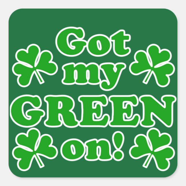 Adesivo Quadrado Peguei meu verde! Dia de São Patrício  (Frente)