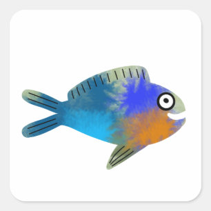 Adesivo Quadrado Peixe Cinto