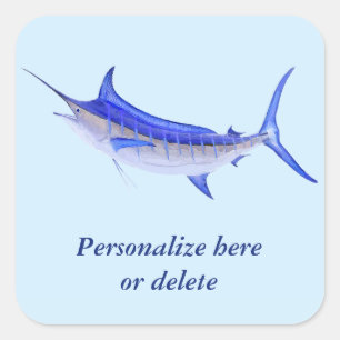 Adesivo Quadrado Peixe de espadim-azul artístico personalizado
