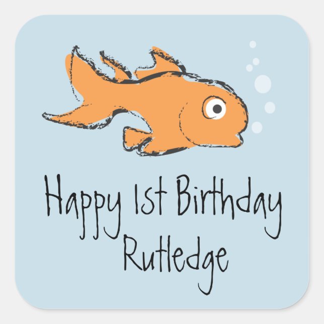 Adesivo Quadrado Peixe Dourado e bonito (Frente)