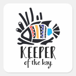 Adesivo Quadrado Peixe-gato havaiano em cores tropicais