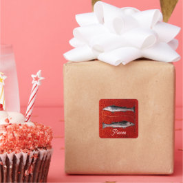 Adesivo Quadrado Peixes a Festa de aniversário do Sinal Zodiac de P