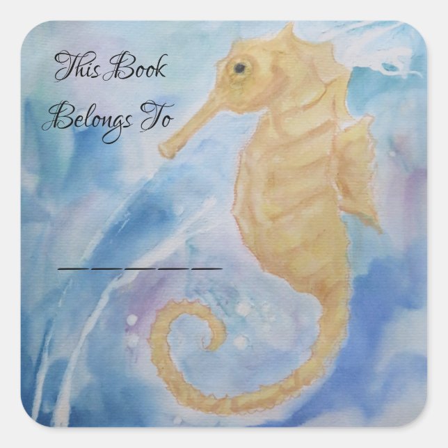 Adesivo Quadrado Peixes-marinhos Oceano Mar de Praia Espírito Espir (Frente)