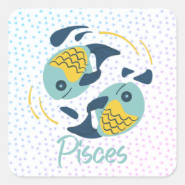 Adesivo Quadrado Peixes Modernos Peixes Zodiac