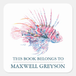 Adesivo Quadrado Peixes Tropicais De Volta Ao Cartaz Da Criança Da 