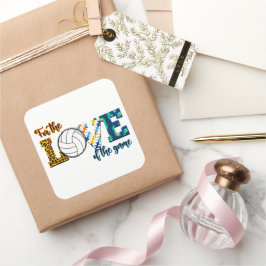 Adesivo Quadrado Pelo Amor Do Jogo Voleibol Mãe Leopardo