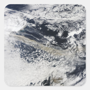 Adesivo Quadrado Pena da cinza do vulcão de Eyjafjallajokull