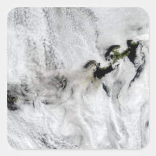 Adesivo Quadrado Pena do vulcão de Okmok, ilhas Aleutian 2