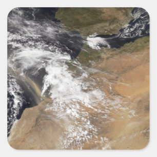 Adesivo Quadrado Penas da poeira fora da costa marroquina