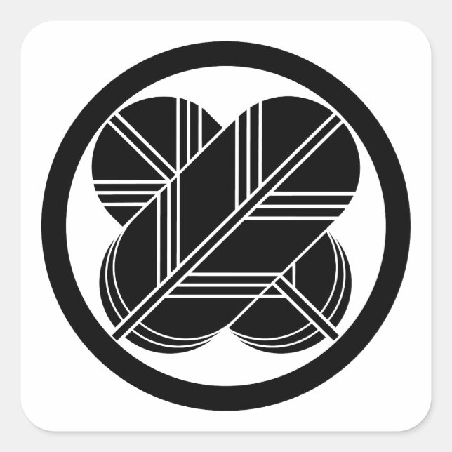 Adesivo Quadrado Penas de gavião intersetadas com pé em círculo (Frente)