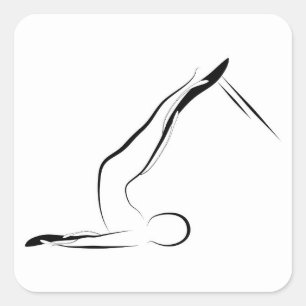 Adesivo Quadrado Penas de pilates