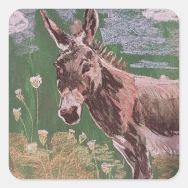 Adesivo Quadrado Penelope o burro (Frente)