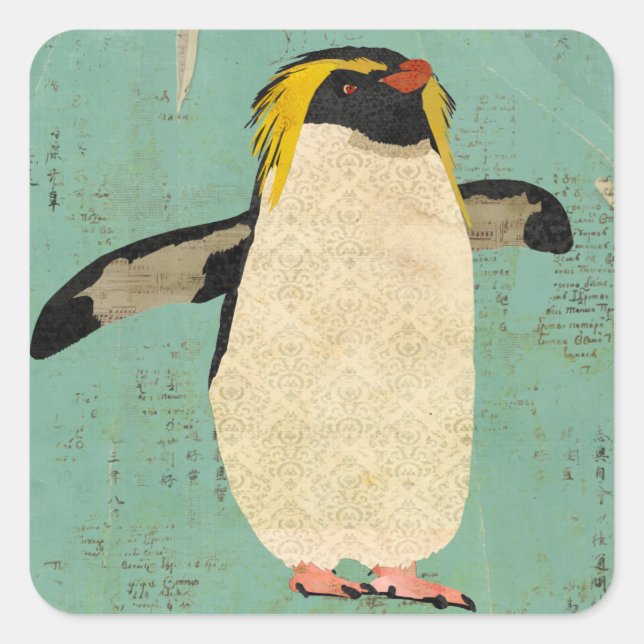 Adesivo Quadrado Penguin Blue Lagoon Sticker (Frente)