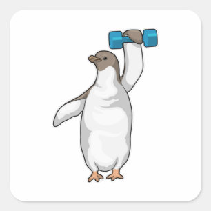 Adesivo Quadrado Penguin Malhação Dumbbell