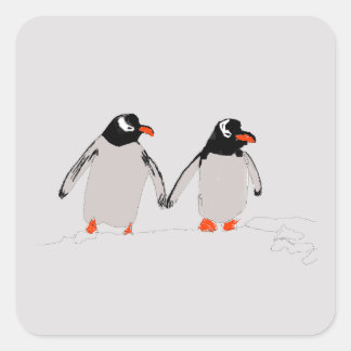Adesivo Quadrado Penguin Stickers