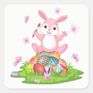 Adesivo Quadrado Penhor Coelho da Páscoa
