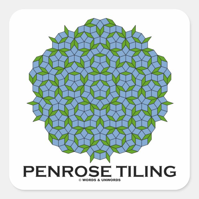 Adesivo Quadrado Penrose Tiling (Simetria De Cinco Dobragens) (Frente)
