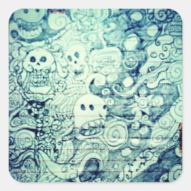 Adesivo Quadrado pensador imaginativo do yaie anime (Frente)