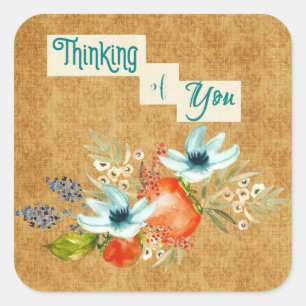 Adesivo Quadrado Pensamento de você artesanato Scrapbooking
