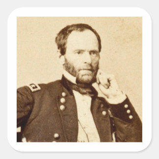 Adesivo Quadrado Pensando em William Tecumseh Sherman Sticker