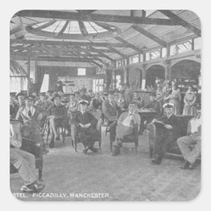 Adesivo Quadrado Pensão de YMCA, Piccadilly, Manchester, c.1910