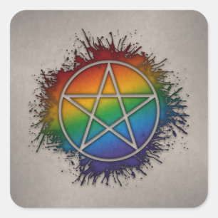 Adesivo Quadrado Pentacle do arco-íris