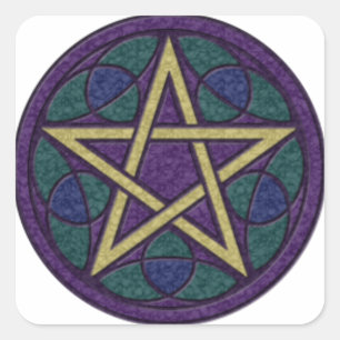 Adesivo Quadrado Pentacle roxo Triquetra