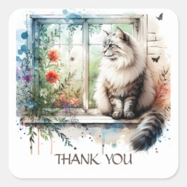 Adesivo Quadrado Penteado americano em Flores de Verão