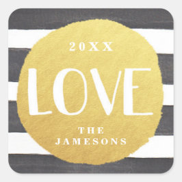 Adesivo Quadrado Pentes de riscas alegres personalizadas / AMOR