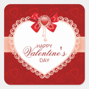 Adesivo Quadrado Pentes quadrados de amor com coração e Arco