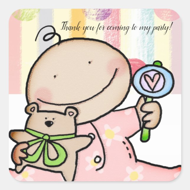 Adesivo Quadrado Pentes quadrados Menininha Tiras de Pastel (Frente)