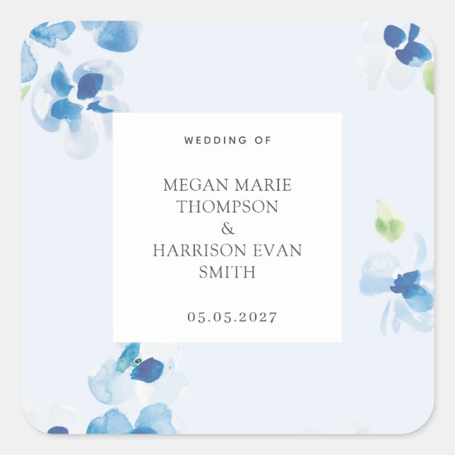 Adesivo Quadrado Peônias canto da flor elegante (Frente)