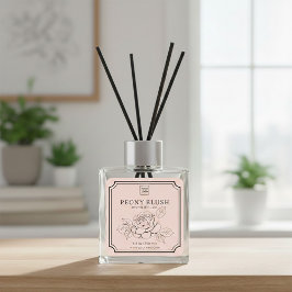 Adesivo Quadrado Peony Blush Floral Aroma Diffuser Label