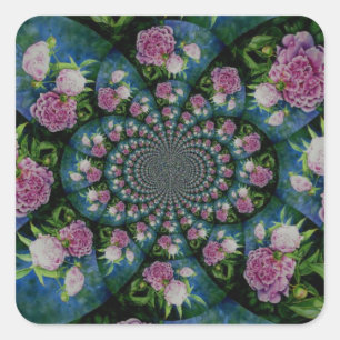Adesivo Quadrado Peony Mandala